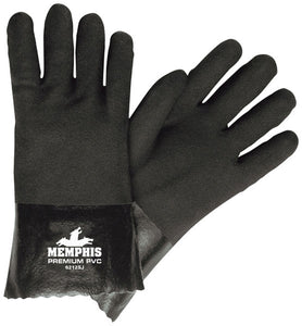 MEMPHIS 12" Black PVC Sandy Finish Gloves - 6212SJ