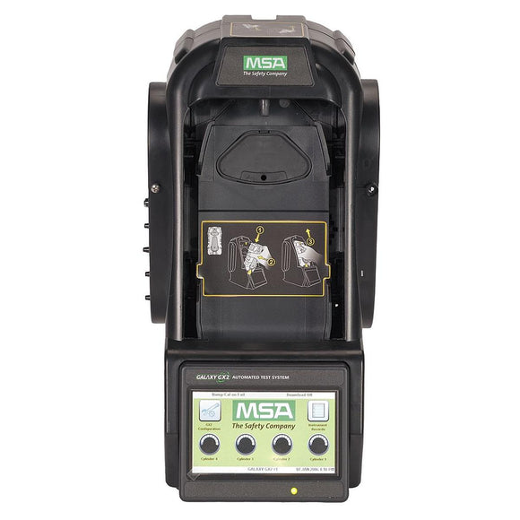MSA Automated Test System: Audible/Visual, Battery Charging, 15 sec Bump Test Time, 60 sec Calibration Test Time, Black, LCD