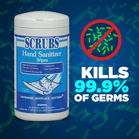 Scrubs Hand Sanitizer Wipes, 85 Wipes/Tubs (90985)