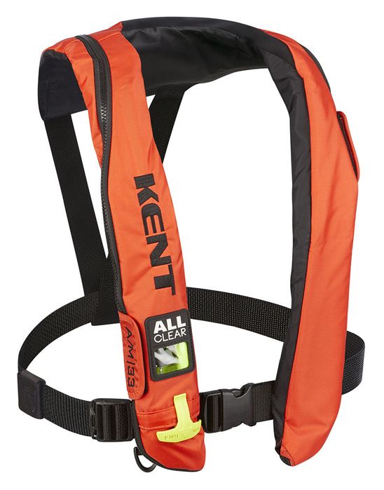 Kent 132802-200-004-19 All Clear Automatic/Manual Inflatable Life Jacket (PFD), Orange, Adult Universal Size