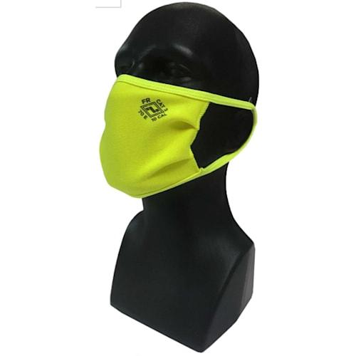 MASK2-Y2 Double Layer Face Mask, HI Vis Yellow, 6.26oz FR Lightweight Knit, NFPA 70E, CAT2