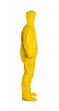 DuPont™ Tychem® 2000 Yellow Polyethylene Coverall, Standard Fit Hood. Elastic Wrists. Attached Socks. Yellow (QC122SYL)