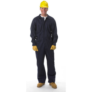 Lakeland Coverall, Navy Blue 9oz 100% FR Cotton, Flame Resistant