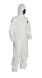 DuPont™ Tyvek® 400 Coverall, Comfort Fit Design, Respirator Fit Hood, Elastic Wrists and Ankles, Elastic Waist, White (TY127SWH)