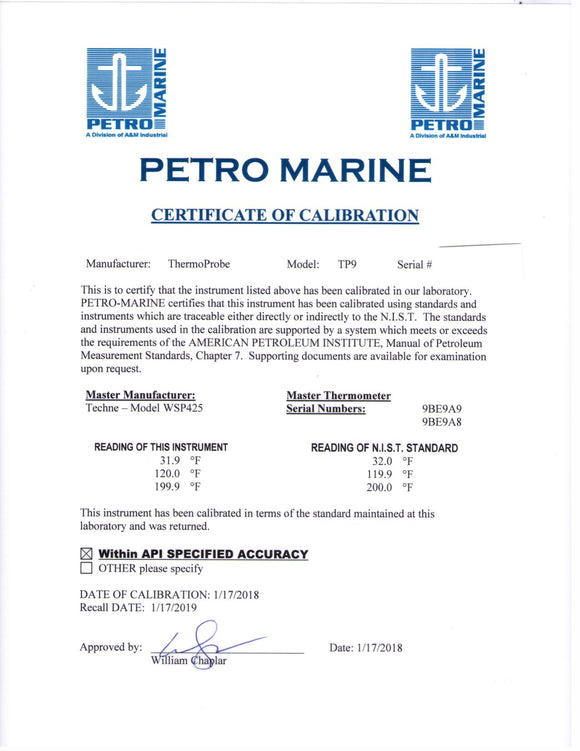 Instrument Calibration & Certification Services
