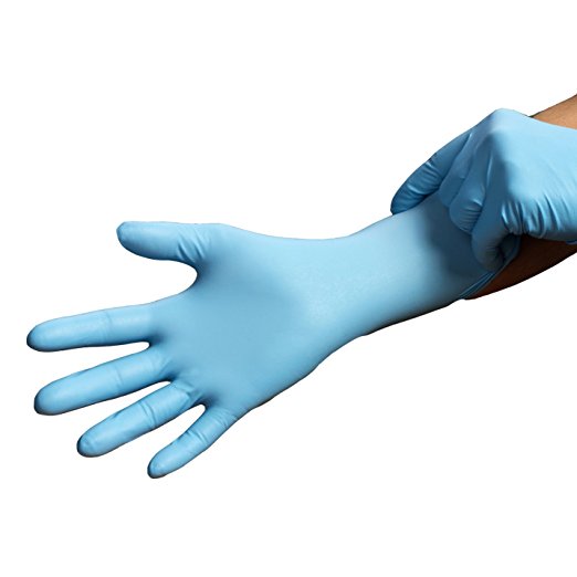 Economy Blue Medical Nitrile Exam Gloves with Textured Grip, Powder-Free, 9.5-Inch, 4mil